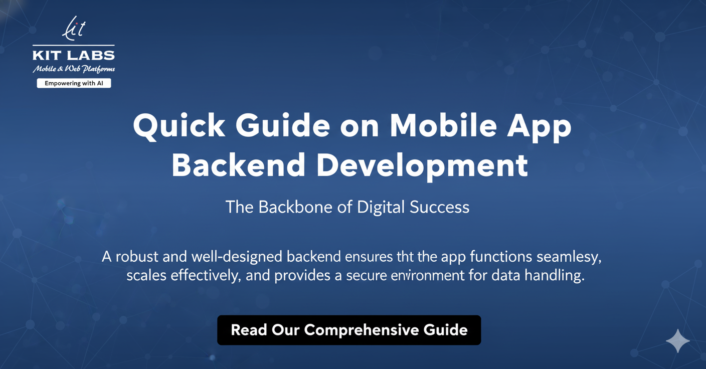 KIT LABS banner for Quick Guide on Mobile App Backend Development and architecture.